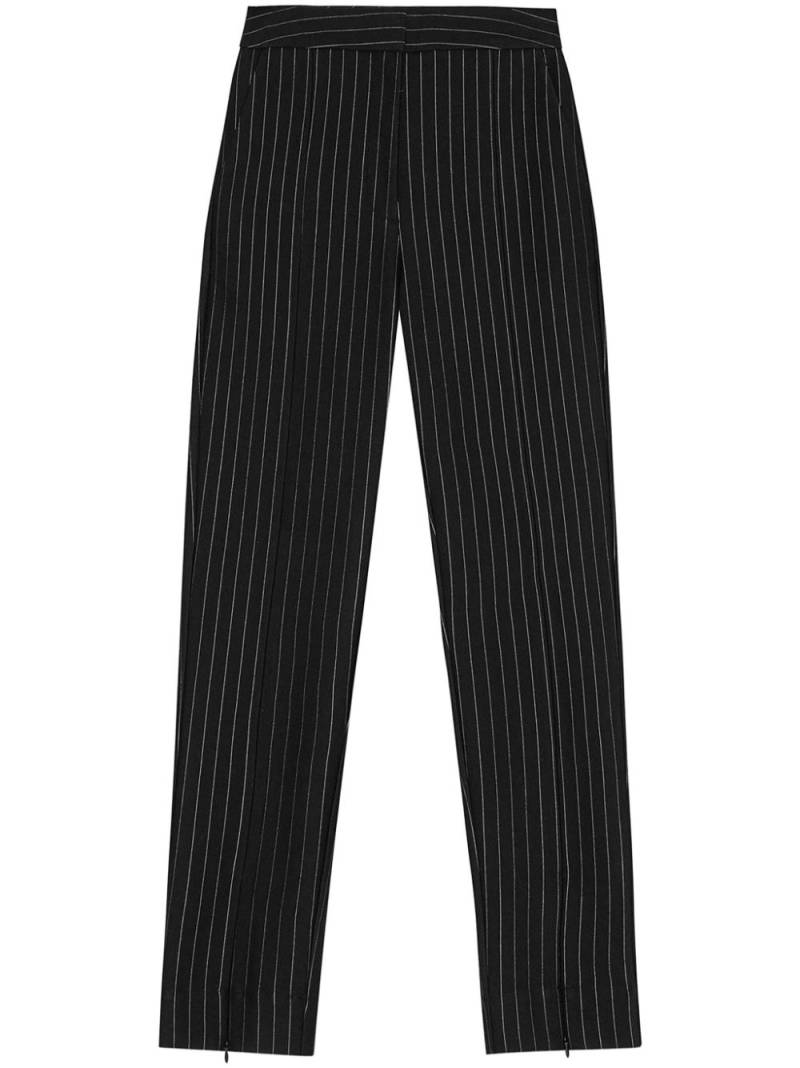 GANNI striped mid-rise trousers - Black von GANNI