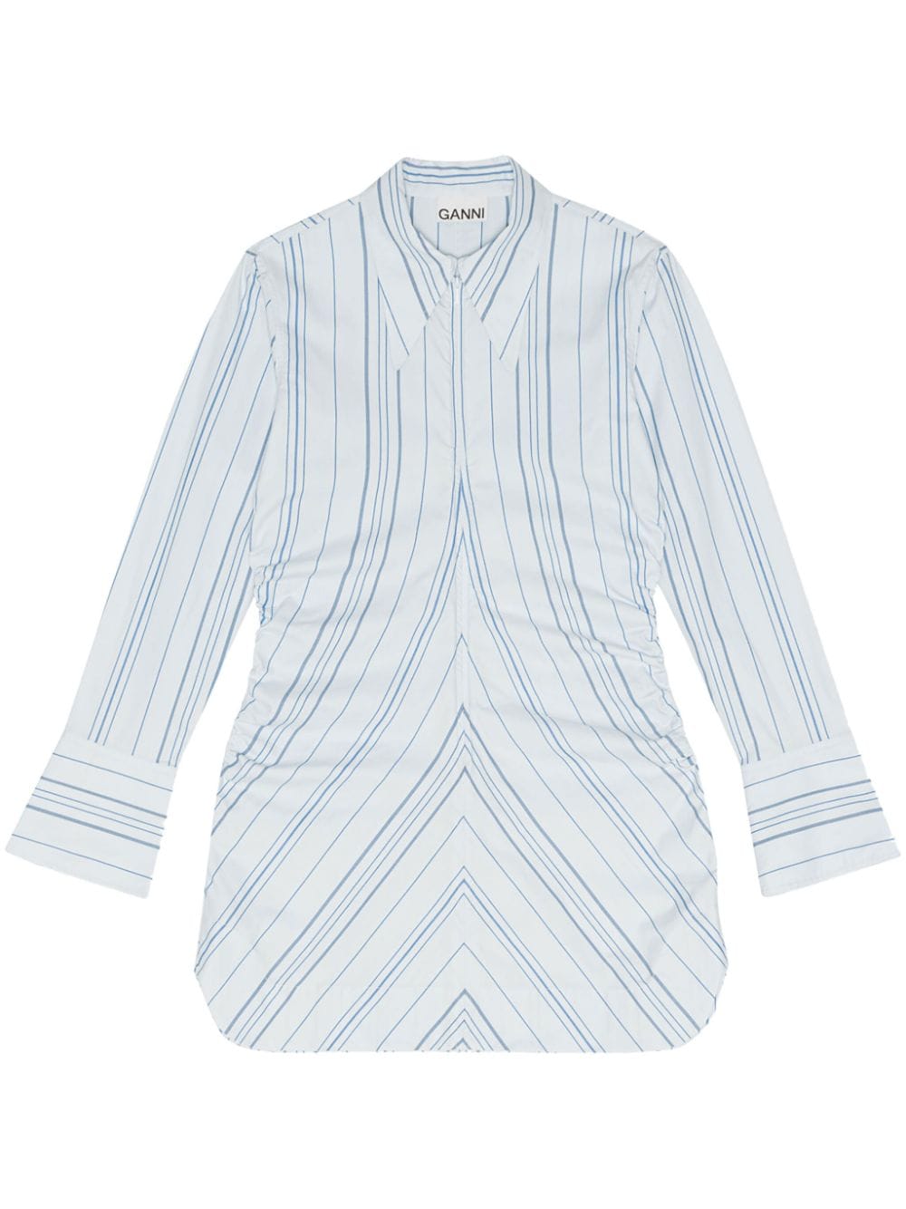 GANNI striped shirt dress - White von GANNI