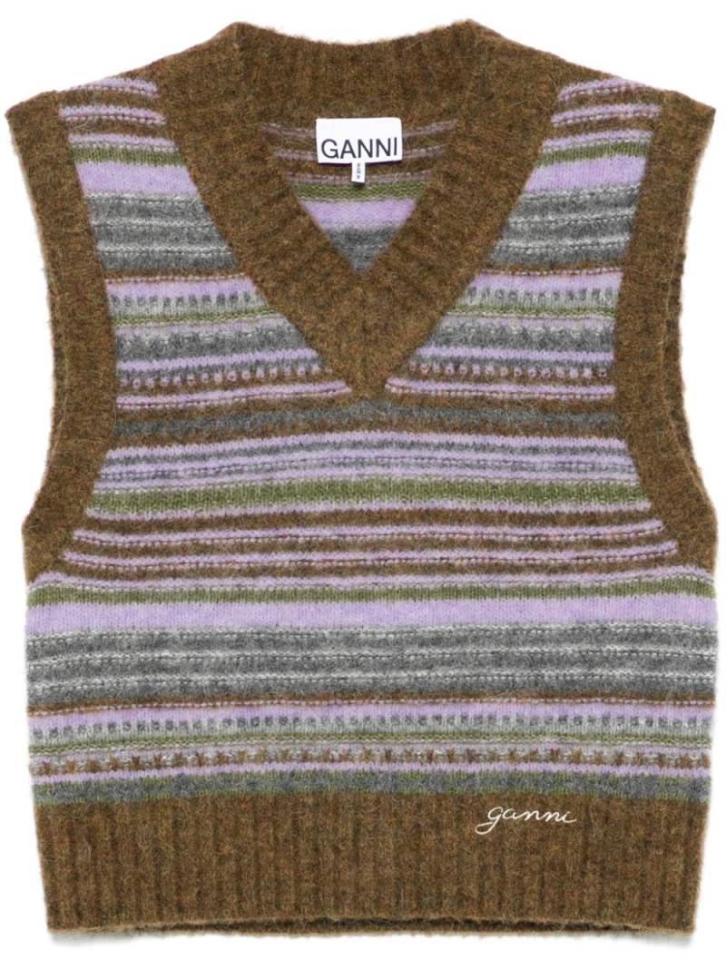 GANNI striped vest - Brown von GANNI