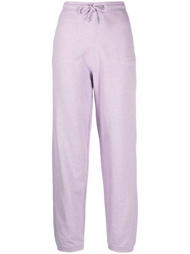 GANNI tapered organic cotton track pants - Purple von GANNI