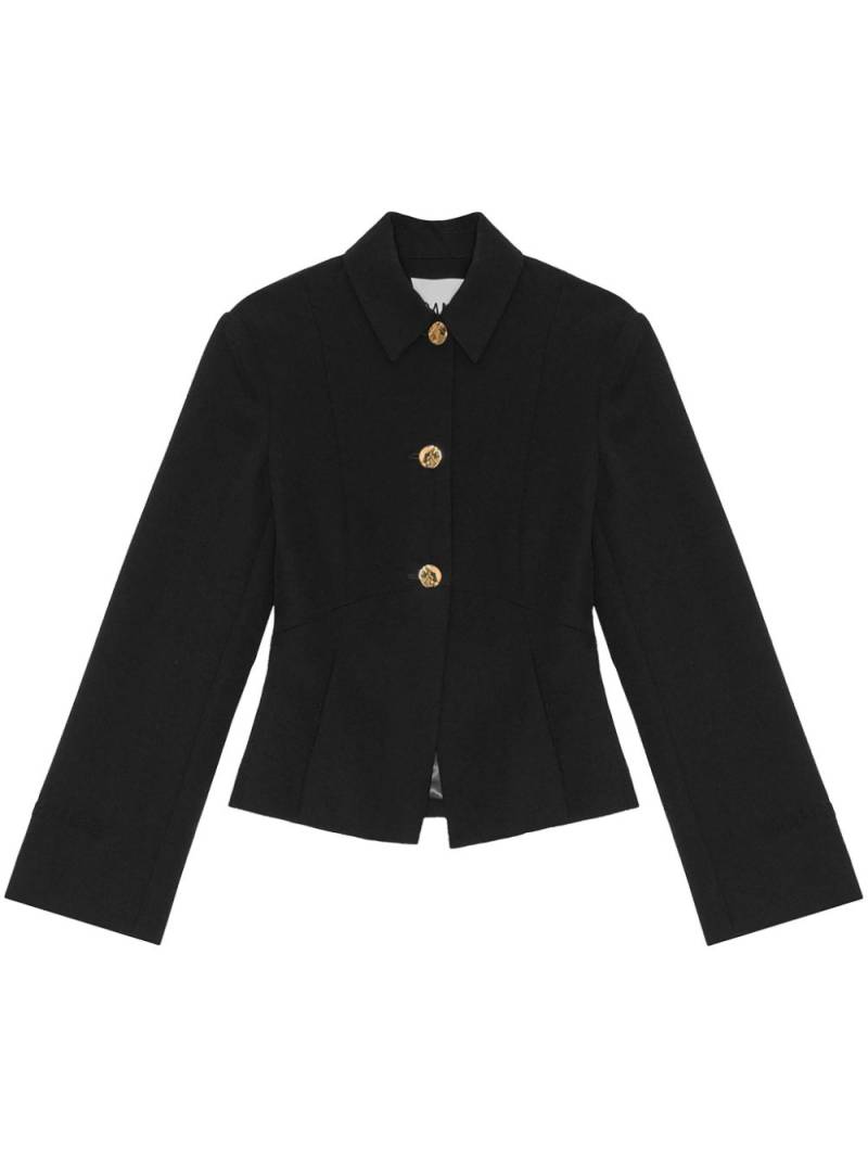 GANNI twill blazer - Black von GANNI