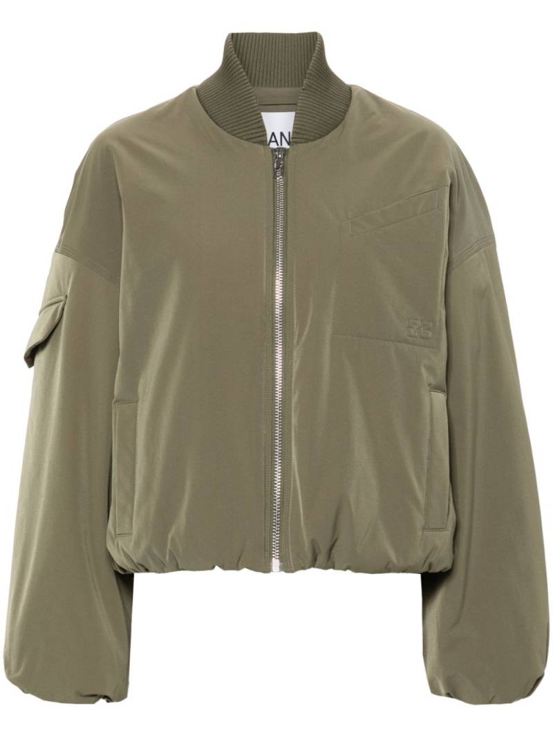 GANNI twill bomber jacket - Green von GANNI