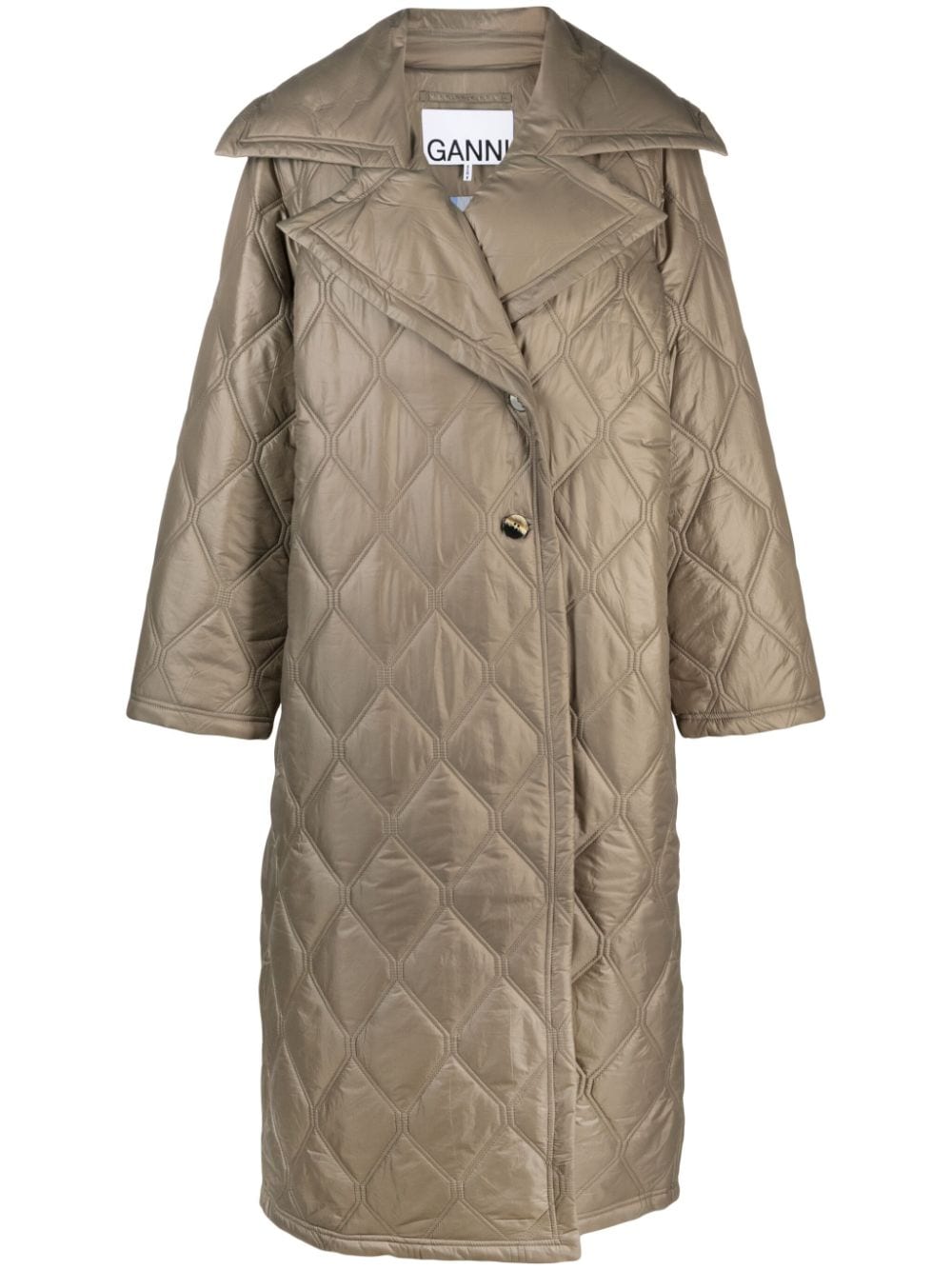 GANNI quilted recycled-shell coat - Brown von GANNI
