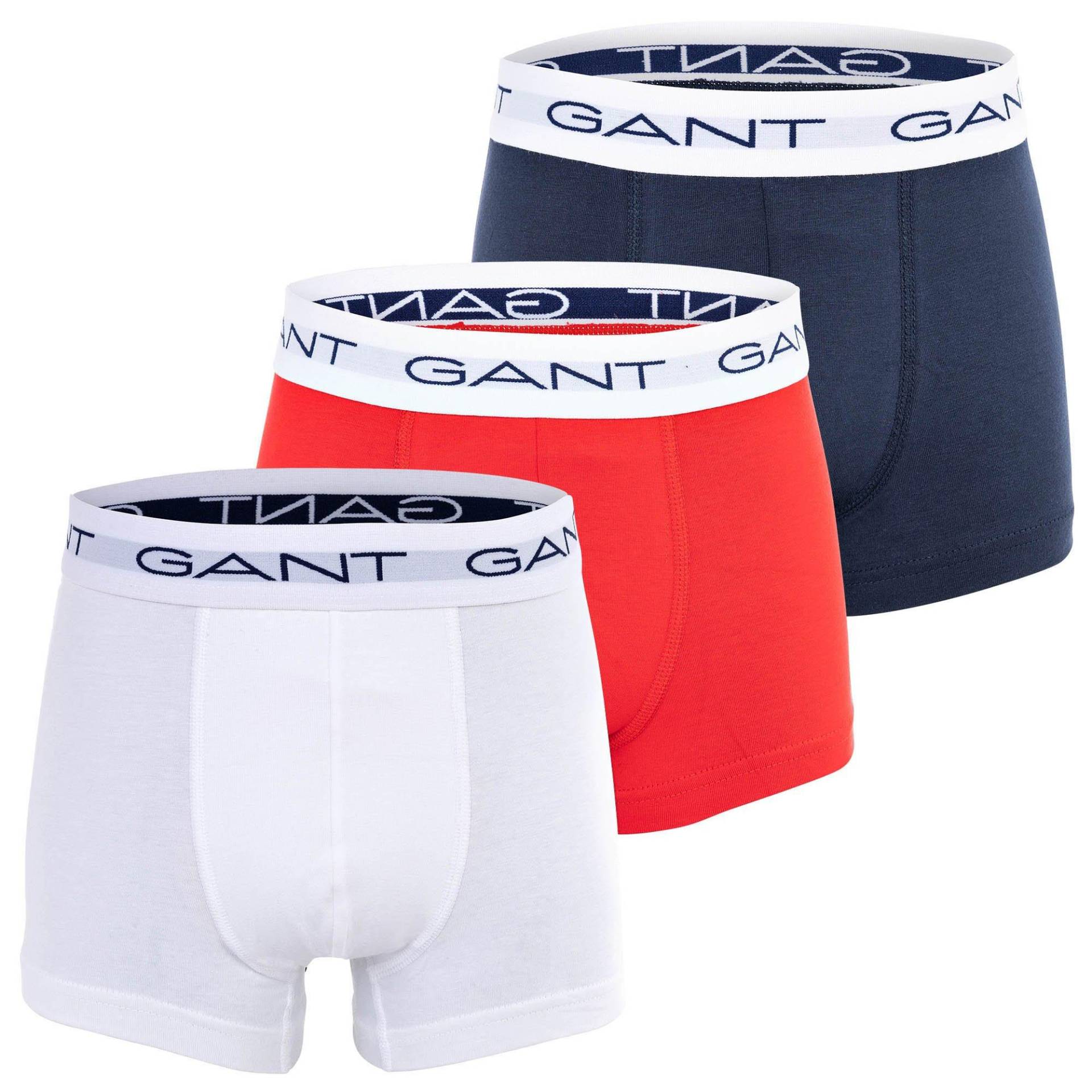 Gant - Boxershort  3er Pack Figurbetont, 134/140, Blau von Gant