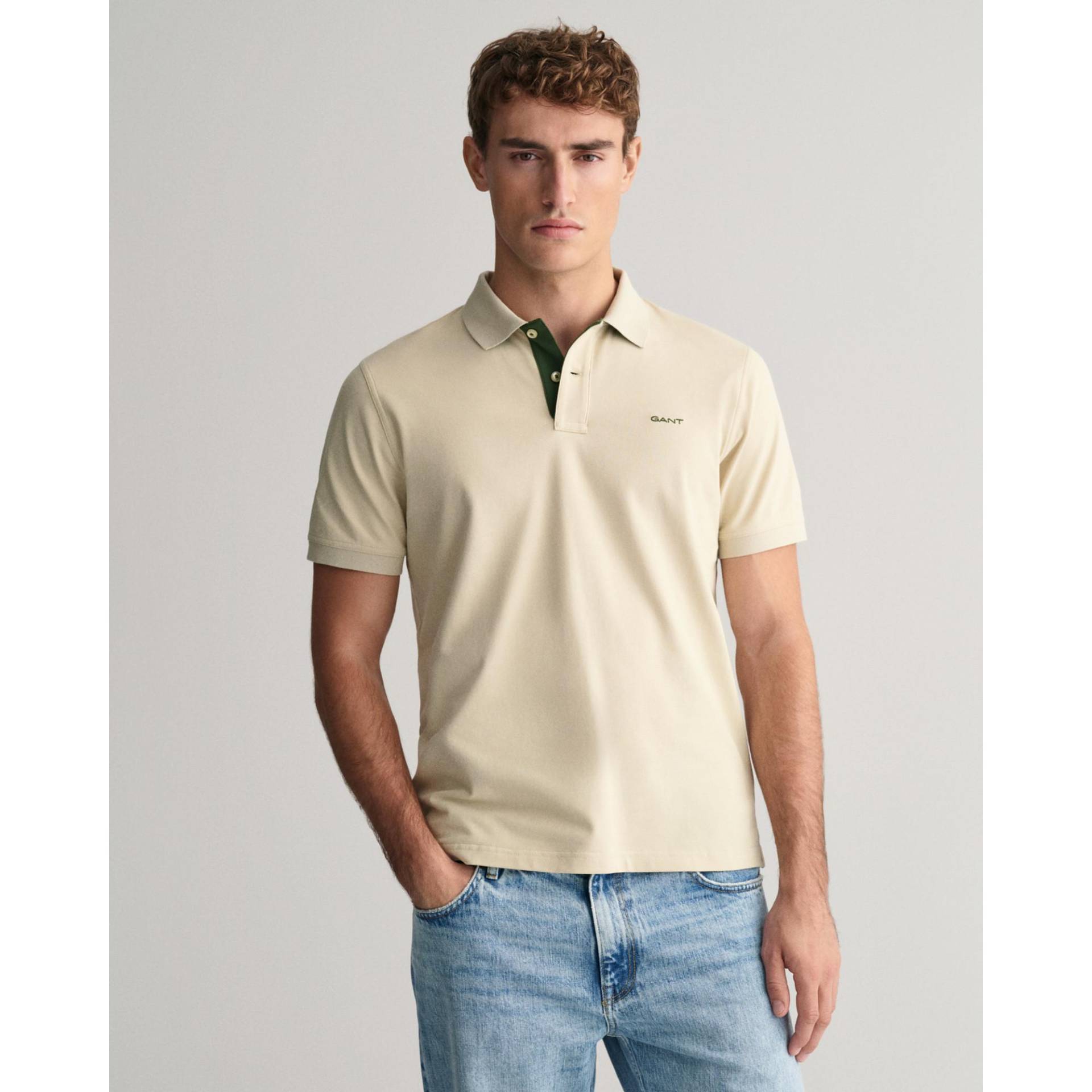 Gant - Poloshirt, kurzarm, für Herren, Beige, Größe XL von Gant