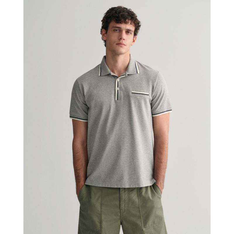 Poloshirt, Kurzarm Herren Grau L von GANT