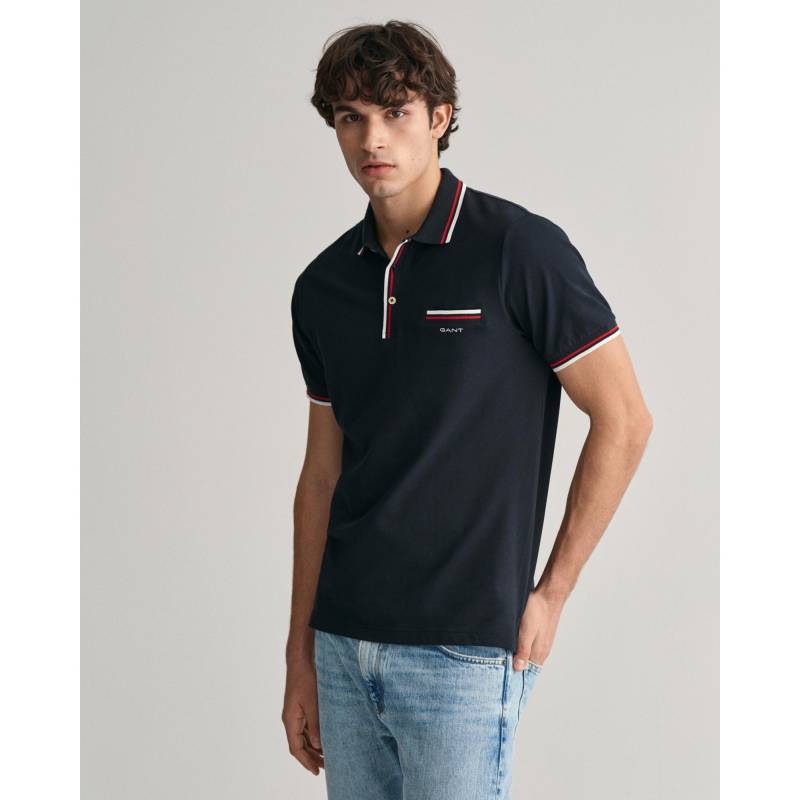 Poloshirt, Kurzarm Herren Noir  L von GANT