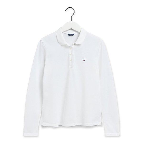 Poloshirt, Langarm Damen Weiss M von GANT