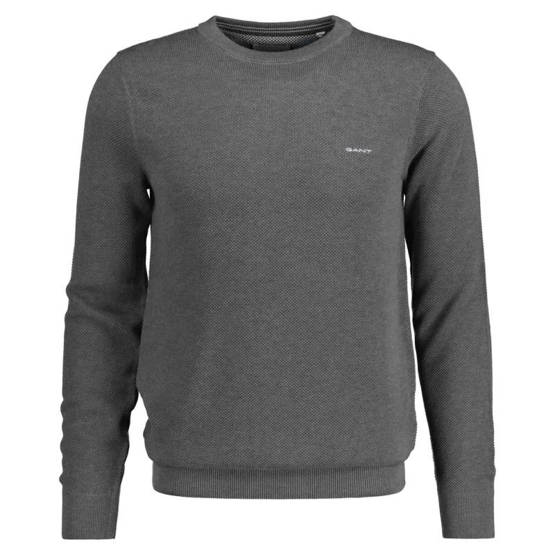 Strickpullover Bequem Sitzend-cotton Pique C-neck Herren Grau 3XL von GANT