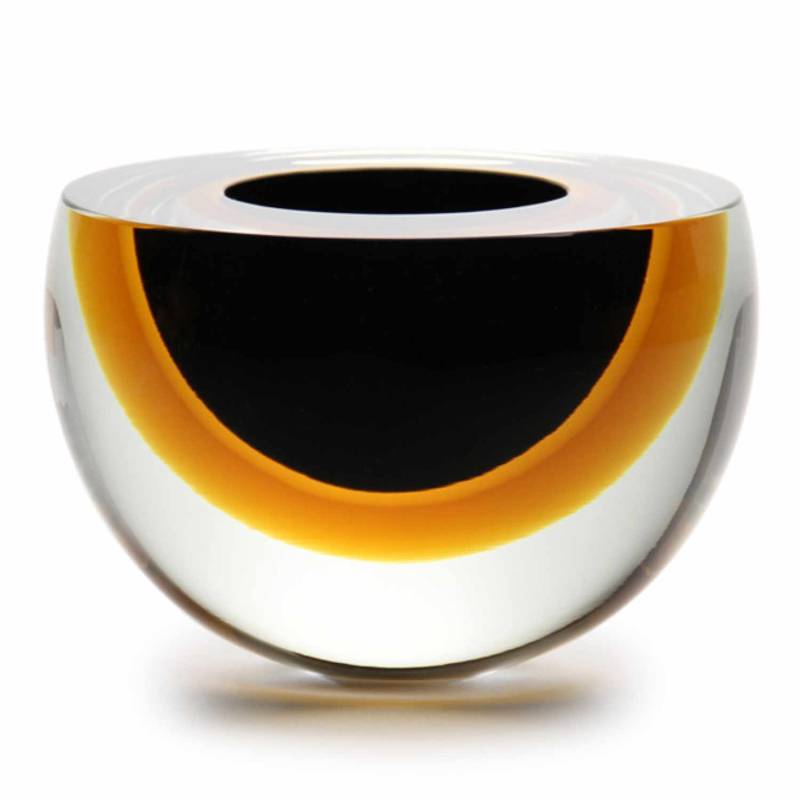 Bowl Drop Flat Vase, Farbe schwarz-bernstein von GARDECO