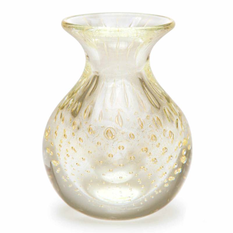 Mini Vase Balloton Low Vase, Farbe transparent-gold von GARDECO