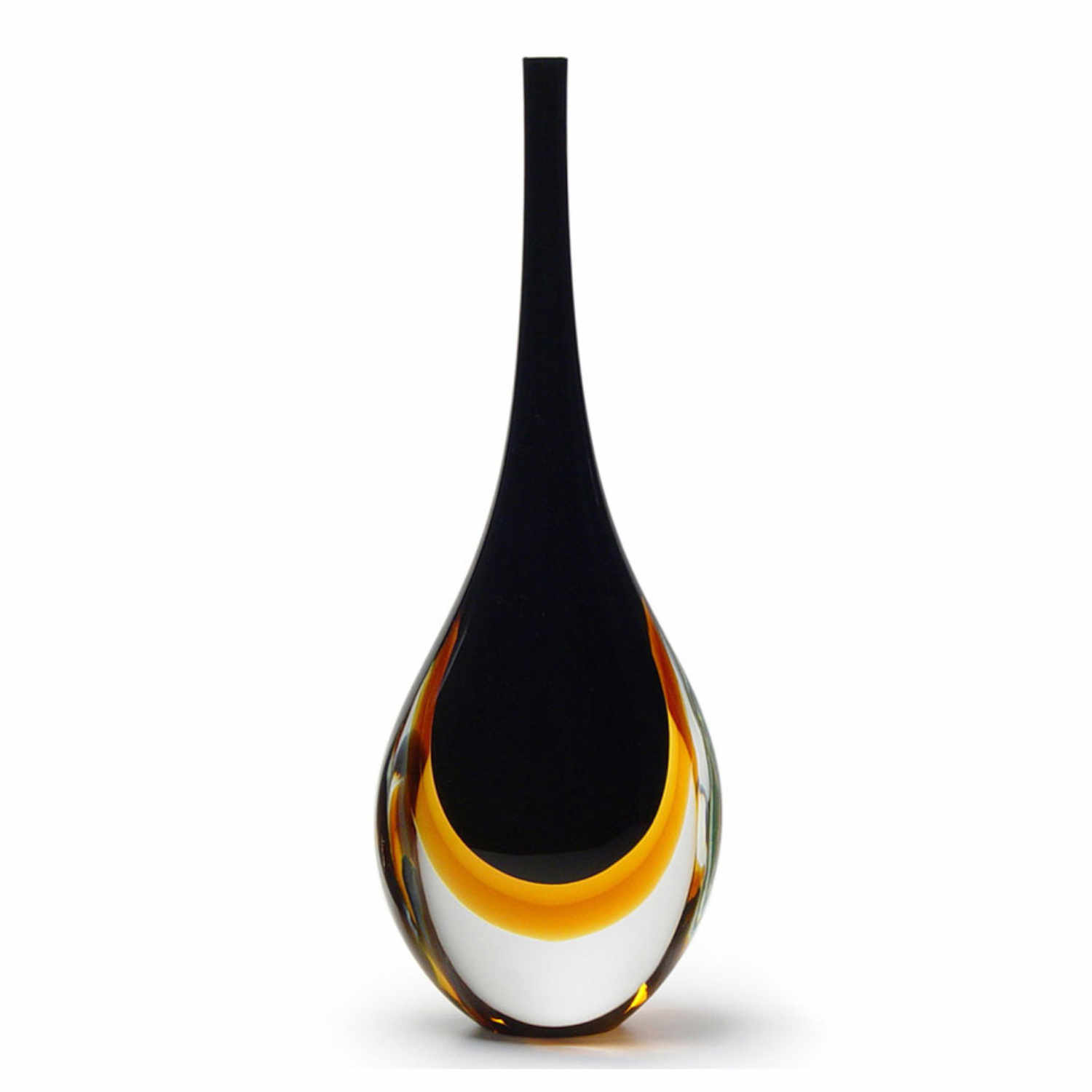 Vase Drop Large , Farbe schwarz-bernstein von GARDECO