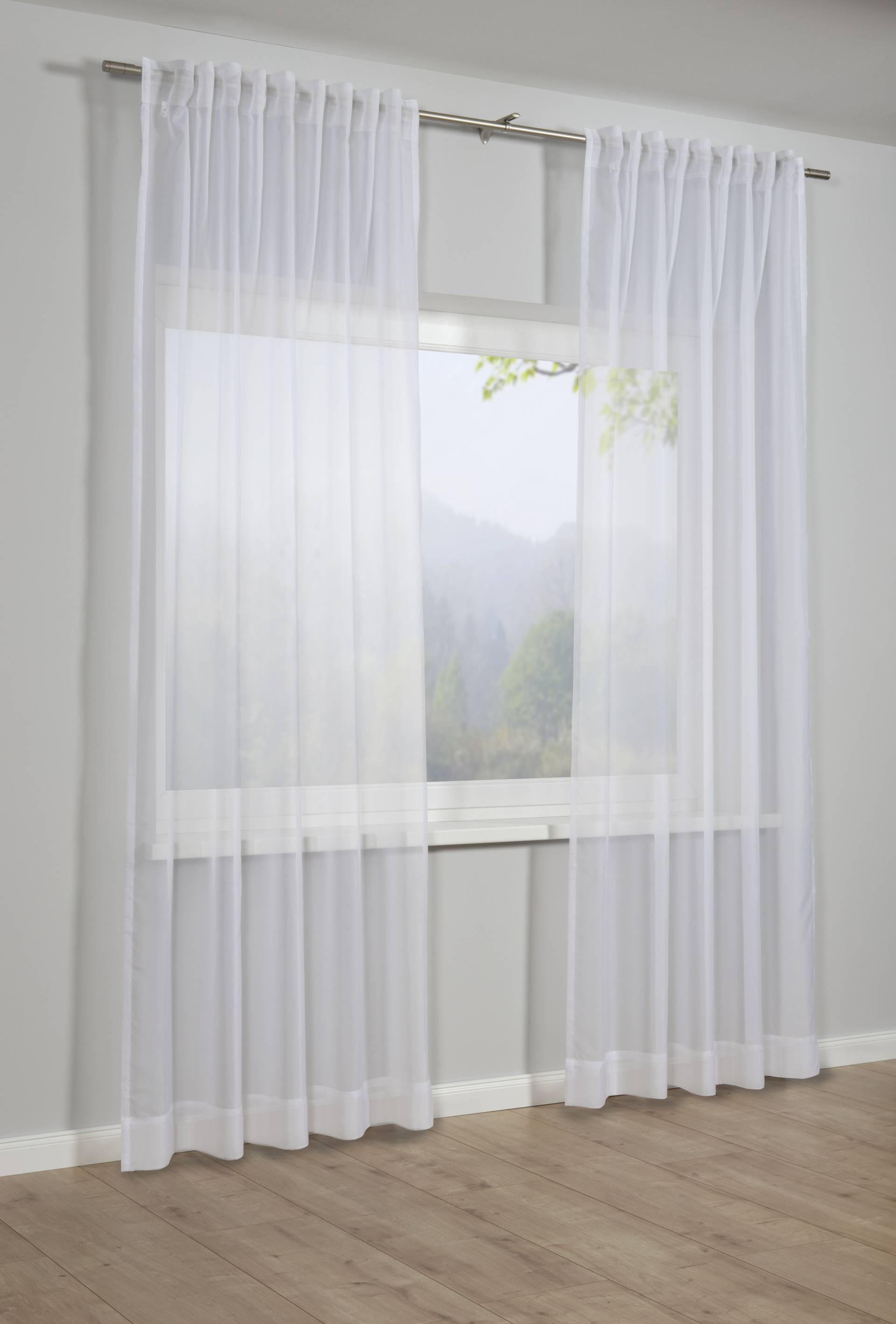 GARDINIA Gardine »Schal mit Gardinenband Voile Uni«, (1 St.), Stoff Voile Uni GARDINIA Gardine »Schal mit Gardinenband Voile Uni«, (1 St.), Stoff Voile Uni von GARDINIA