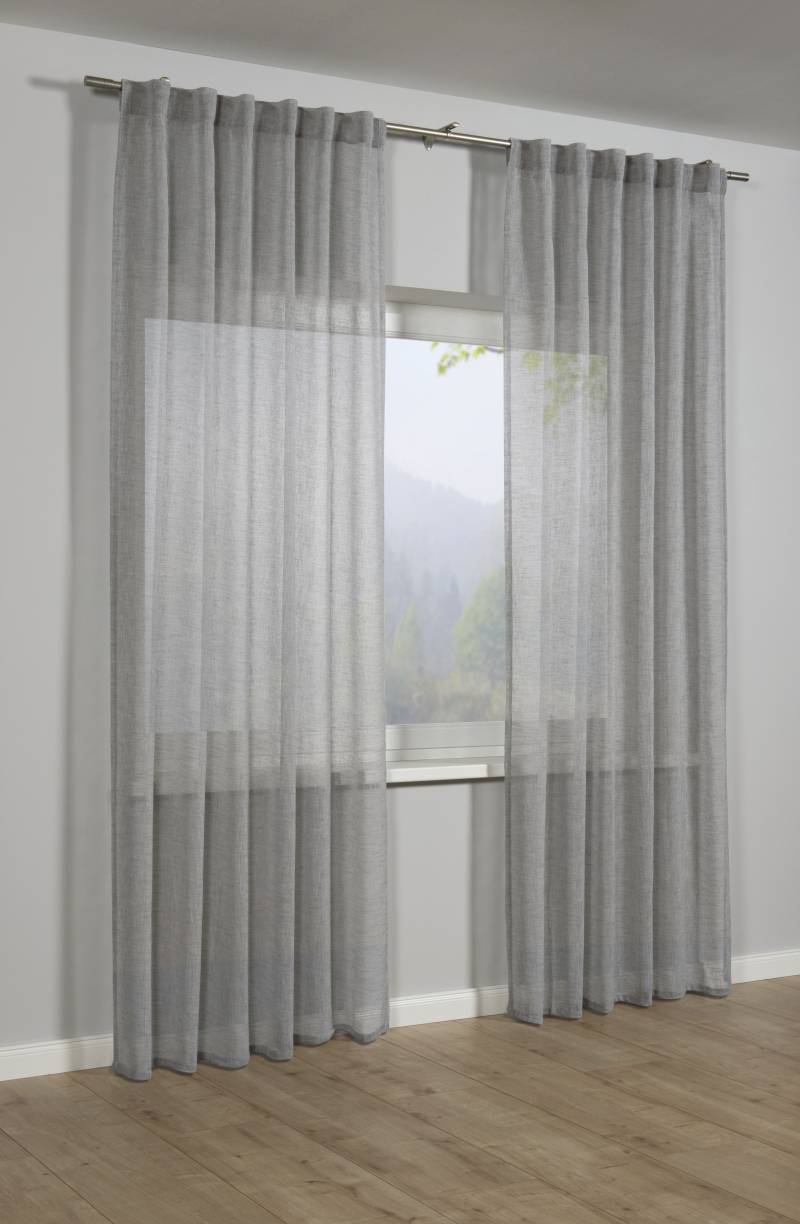 GARDINIA Gardine »Schal mit verdeckten Schlaufen«, (1 St.), transparent, Polyester, Stoff 100 % Polyester von GARDINIA