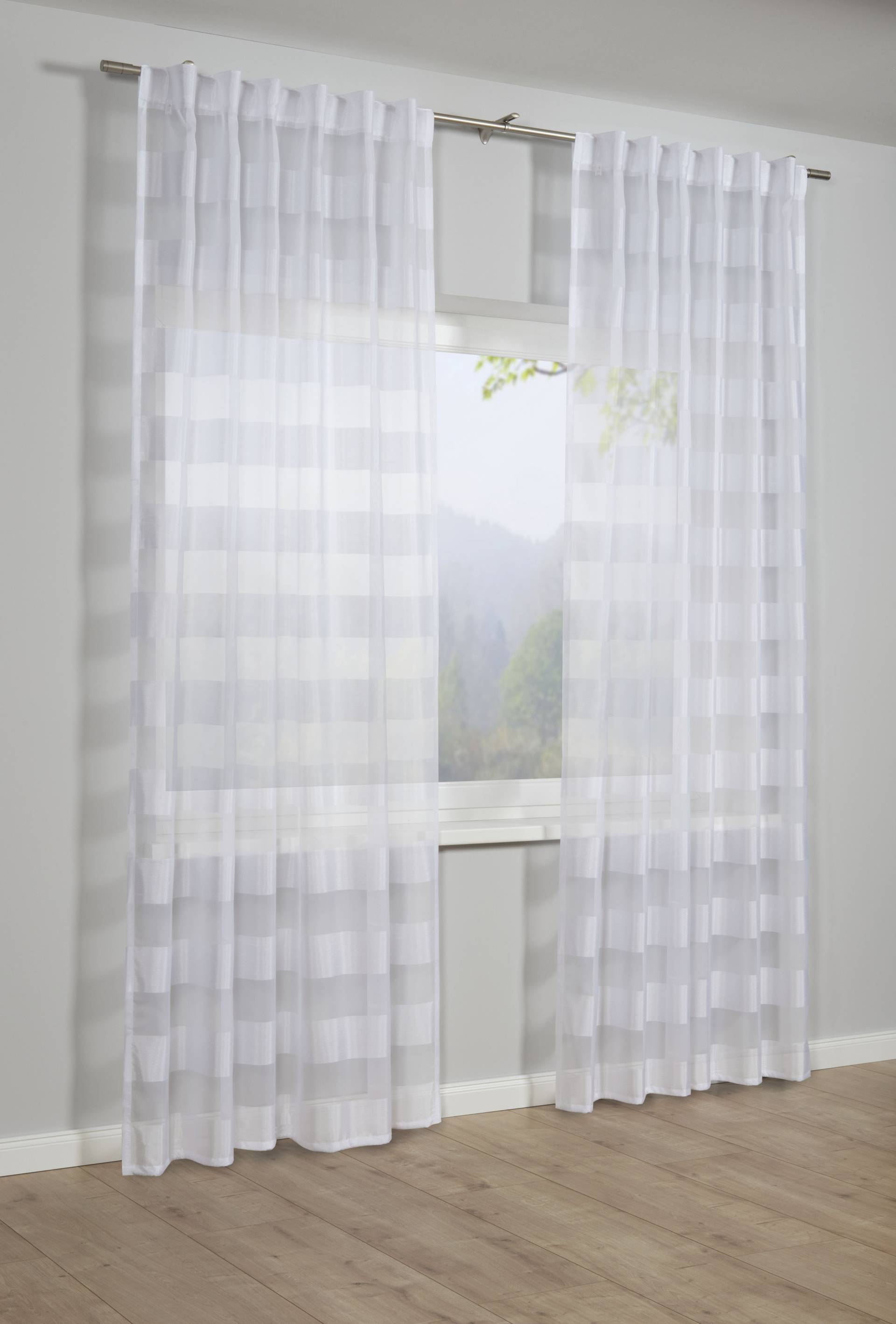 GARDINIA Gardine »Schal mit verdeckter Schlaufe Blockstreifen«, (1 St.), mit Blockstreifen Muster GARDINIA Gardine »Schal mit verdeckter Schlaufe Blockstreifen«, (1 St.), mit Blockstreifen Muster von GARDINIA