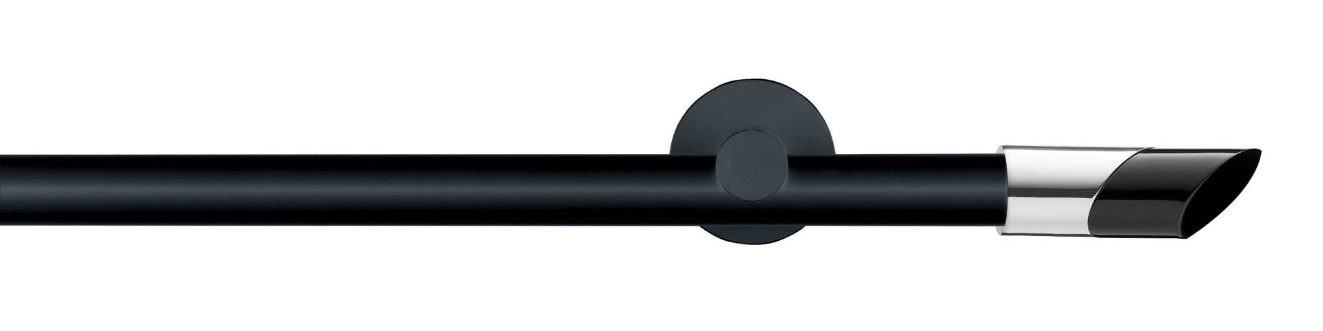 GARESA Gardinenstange »BLACK«, 1 läufig-läufig, Wunschmasslänge, Vorhanggarnitur, Innenlauf, verlängerbar, Knopf abgeschrägt 2-farbig von GARESA