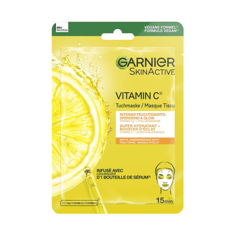 Vitamin C* Intensiv Feuchtigkeitsspendende & Glow Tuchmaske Damen  28g von GARNIER SKIN ACTIVE