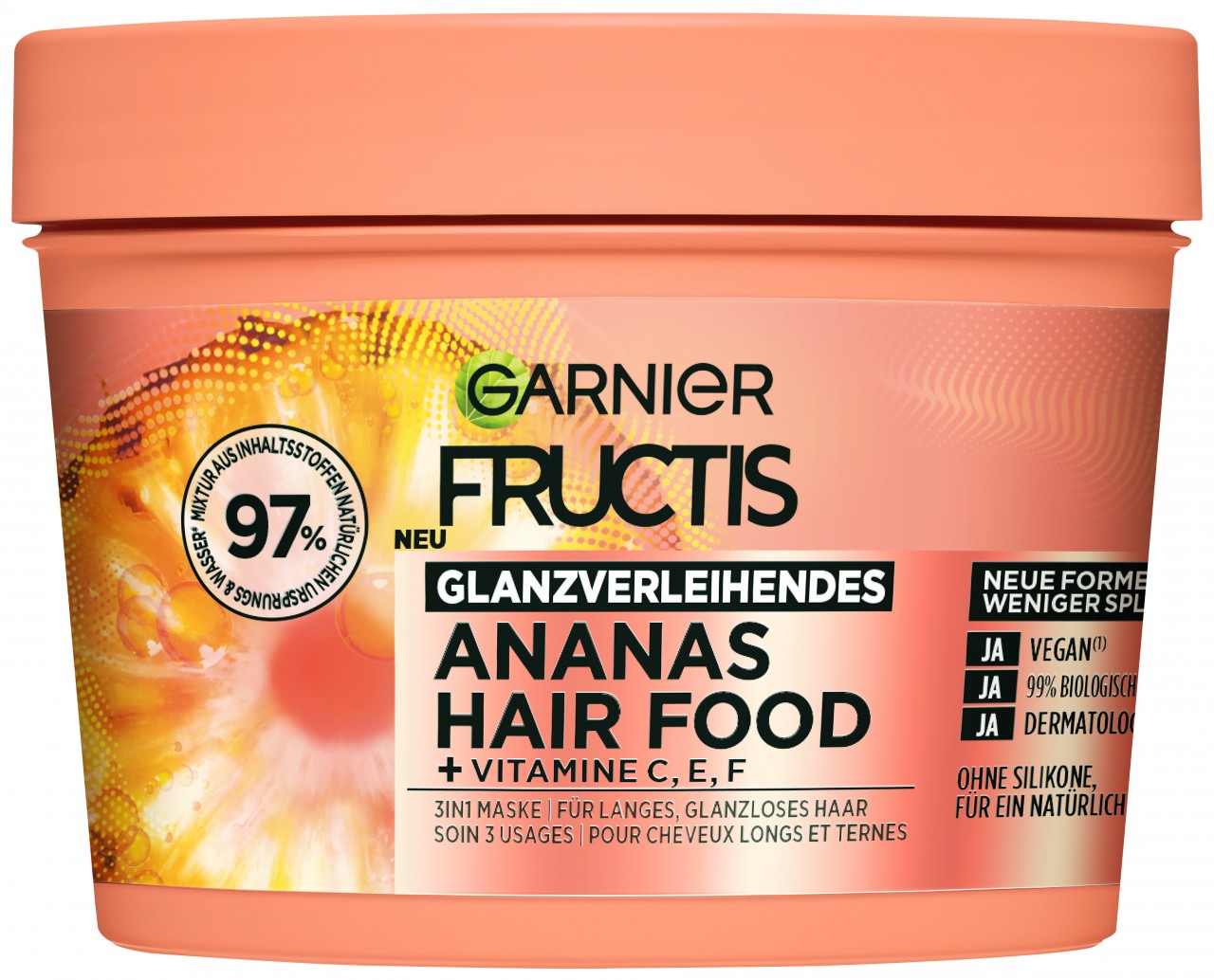 Fructis - Glanzverlehende Ananas Hair Food - 3in1 Maske von GARNIER