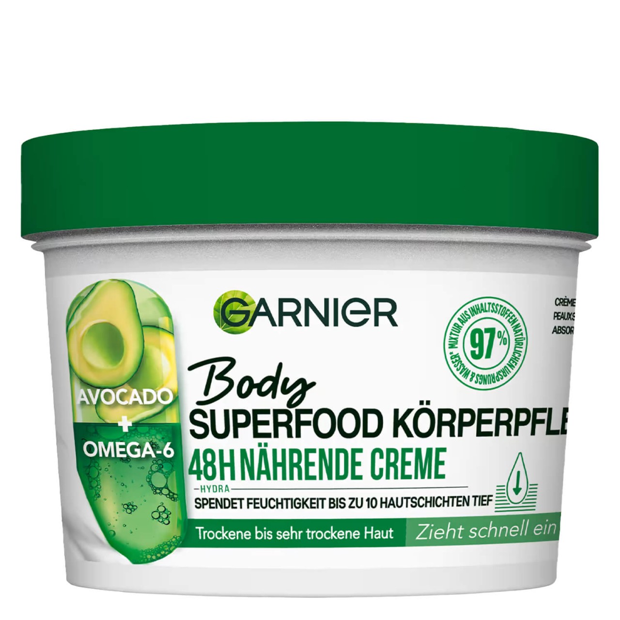 Skinactive Body - Body Superfood 48H Körpercreme Avocado + Omega-6 von GARNIER