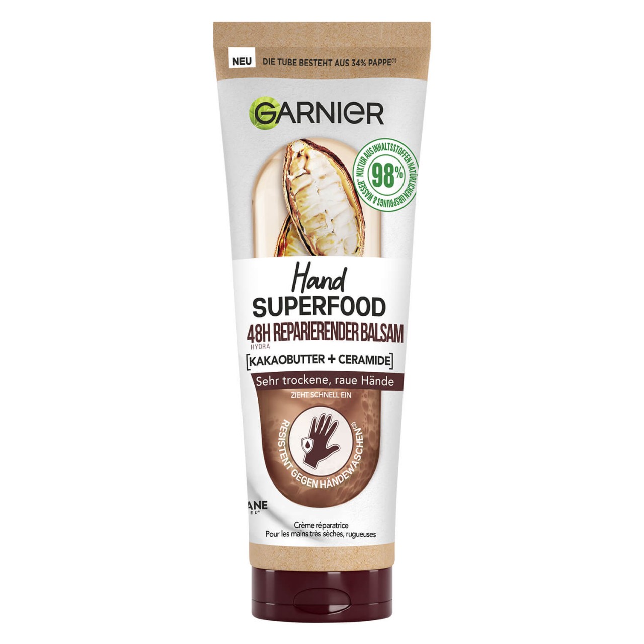 Skinactive Body - Hand Superfood 48H Reparierender Handbalsam Kakao + Ceramide Skinactive Body - Hand Superfood 48H Reparierender Handbalsam Kakao + Ceramide von GARNIER