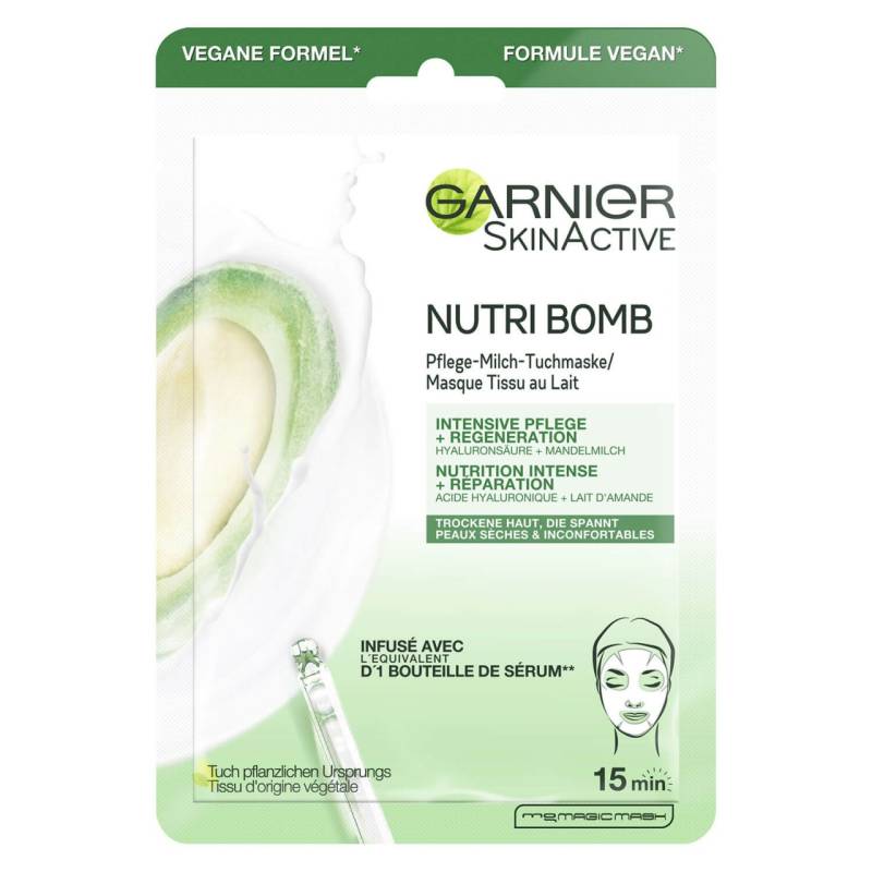 Skinactive Face - Nutri Bomb Pflege-Milch-Tuchmaske Mandelmilch von GARNIER