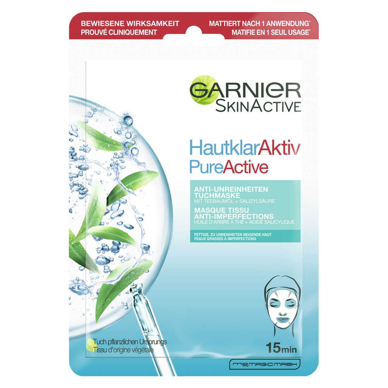 Skinactive Face - Pure Active Anti-Unreinheiten Tuchmaske von GARNIER