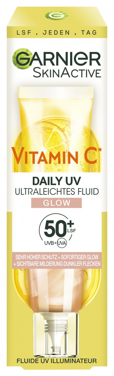 Skinactive Face - Vitamin C Tägliches Sonnenfluid Glow mit LSF 50+ von GARNIER