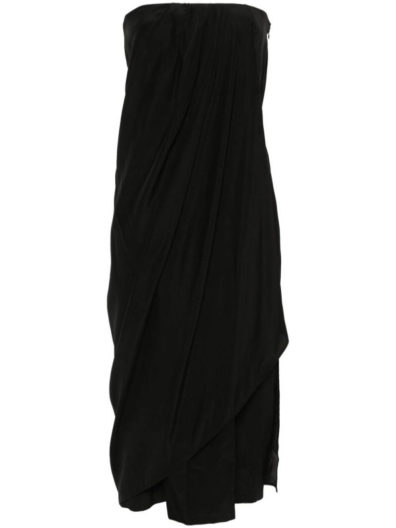 GAUGE81 Onna strapless silk midi dress - Black von GAUGE81