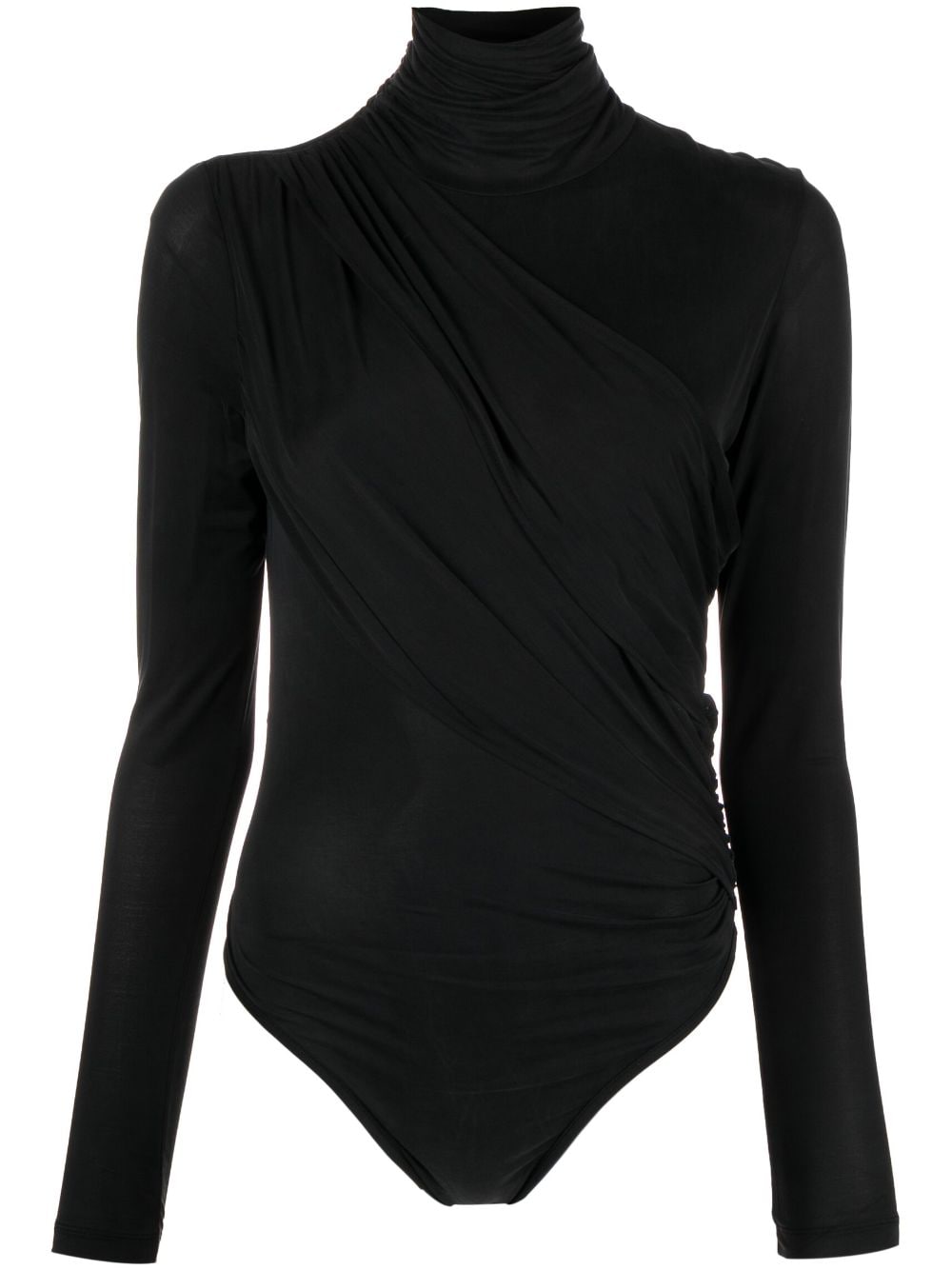 GAUGE81 Patra drape-panel ruched bodysuit - Black von GAUGE81