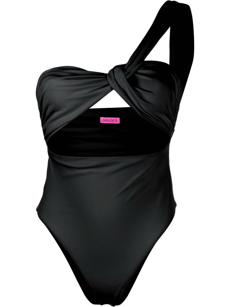 GAUGE81 one-shoulder twist swimsuit - Black von GAUGE81