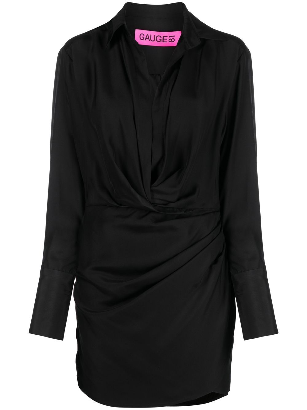GAUGE81 silk open-neck shirt dress - Black von GAUGE81