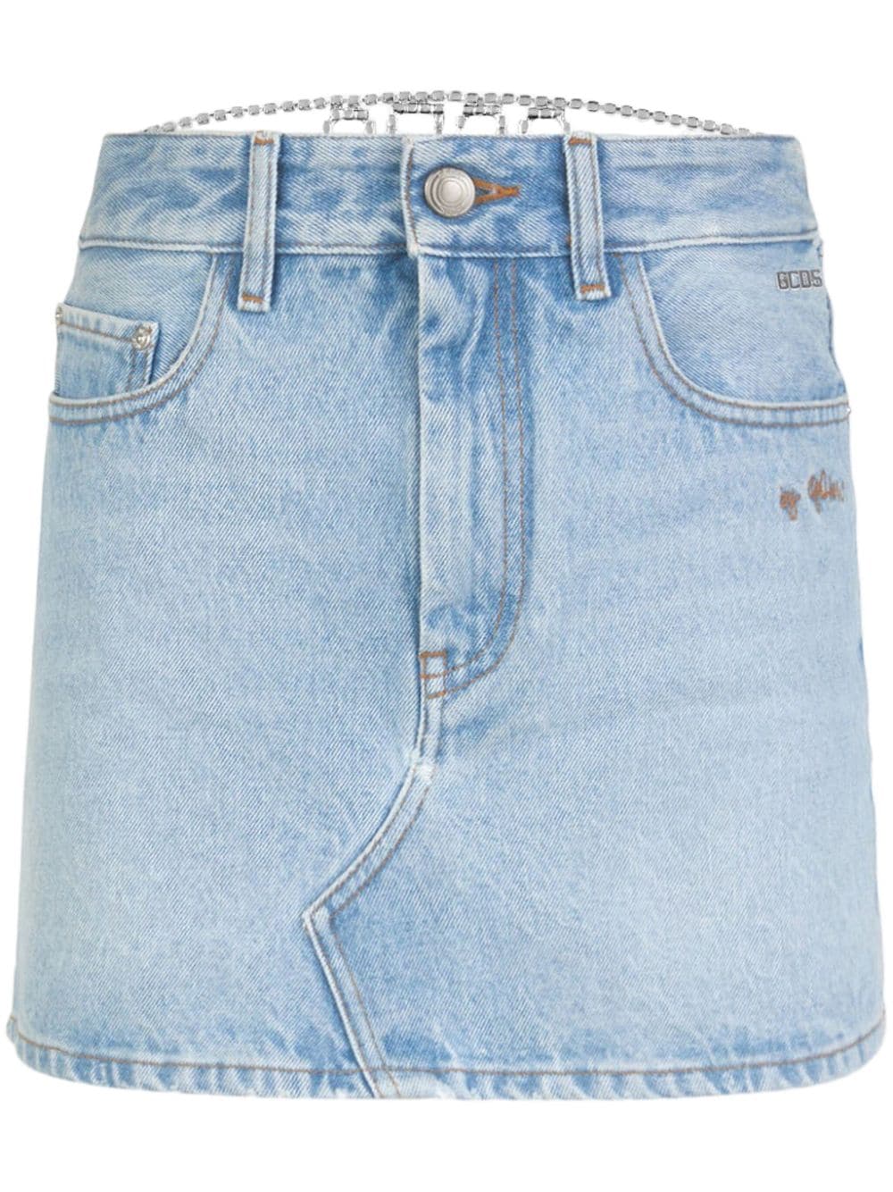 GCDS Chocker denim skirt - Blue von GCDS