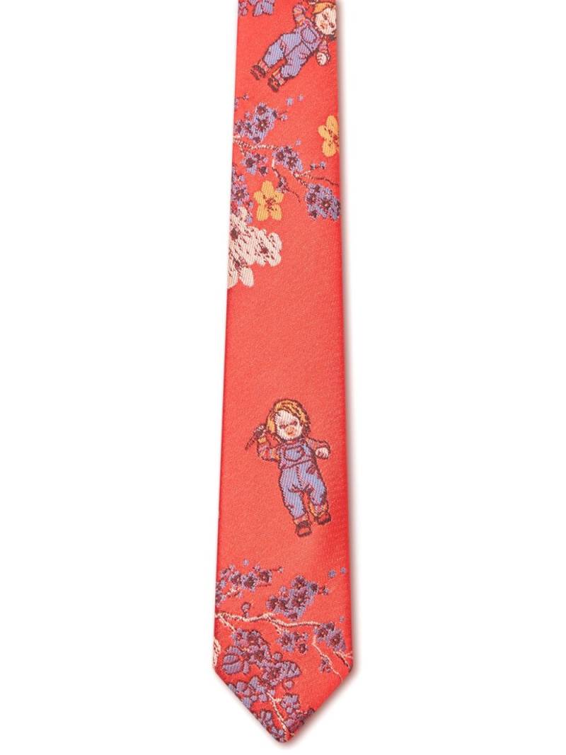 GCDS Chuncky jacquard-print tie - Red von GCDS