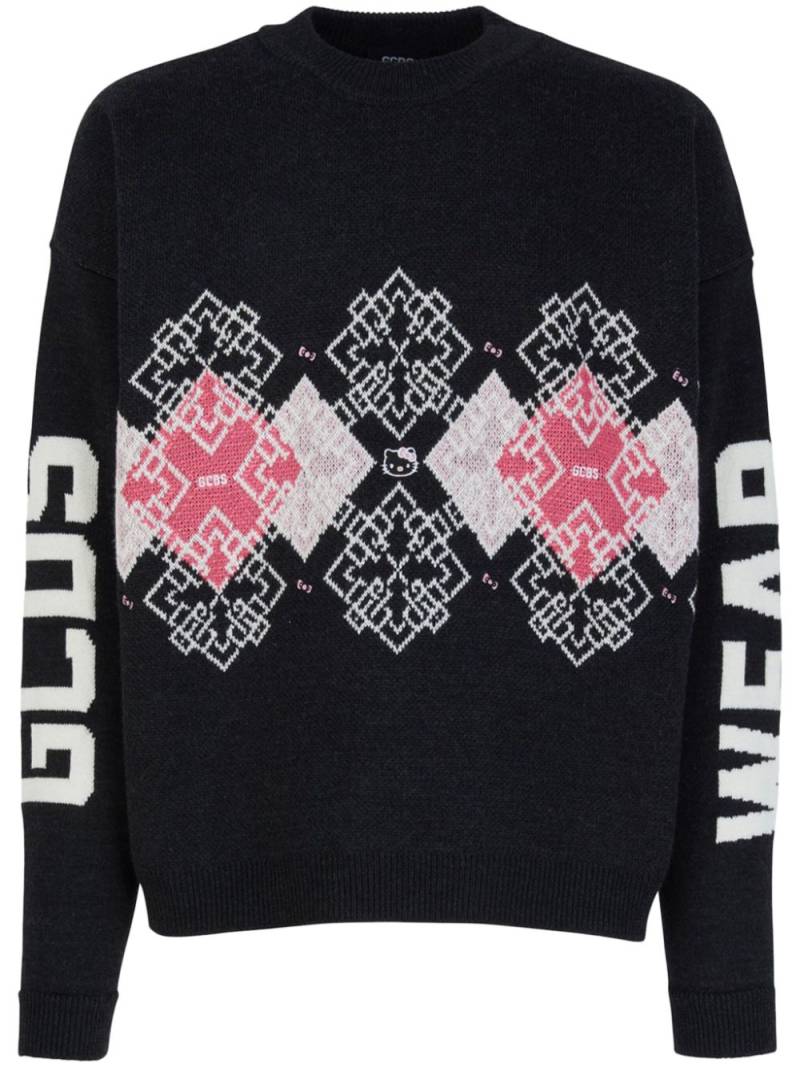 GCDS Hello Kitty-embellished knitted jumper - Black von GCDS