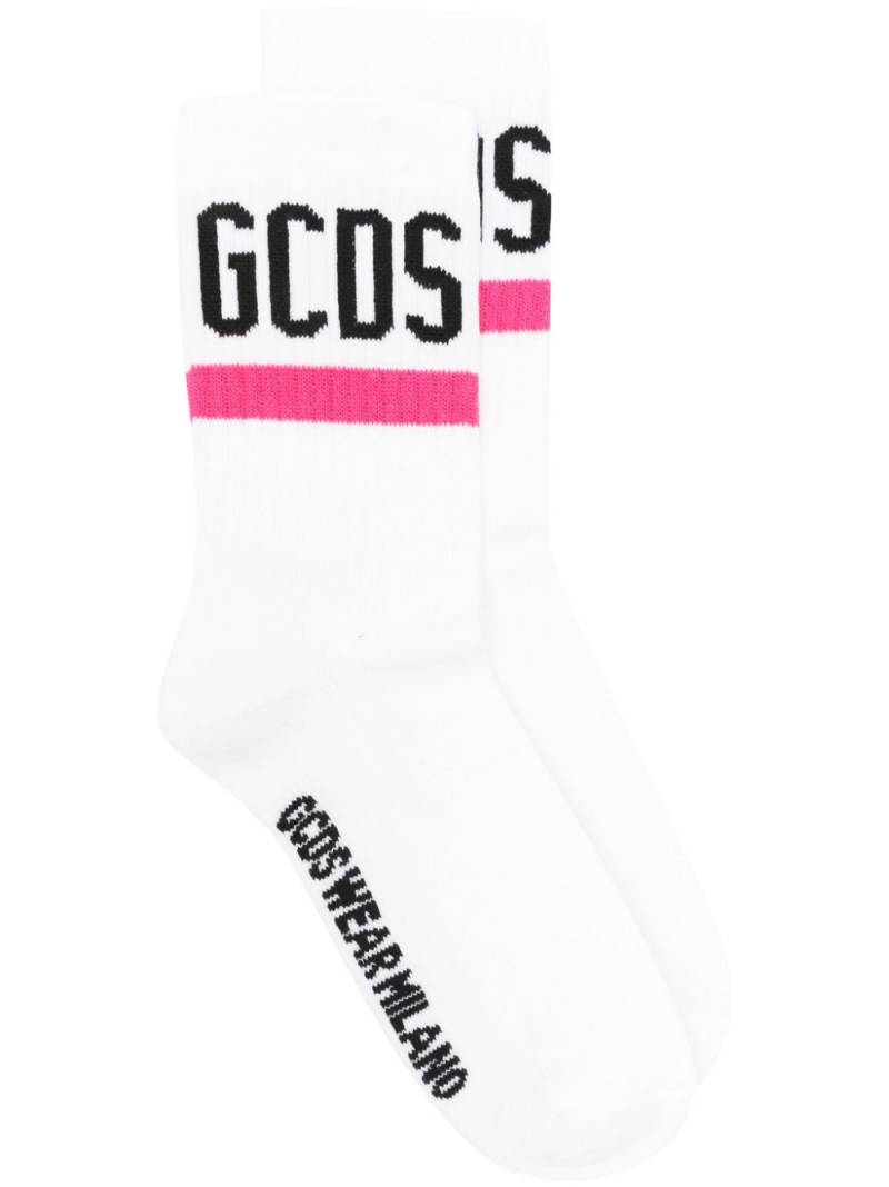 GCDS Logo socks - White von GCDS