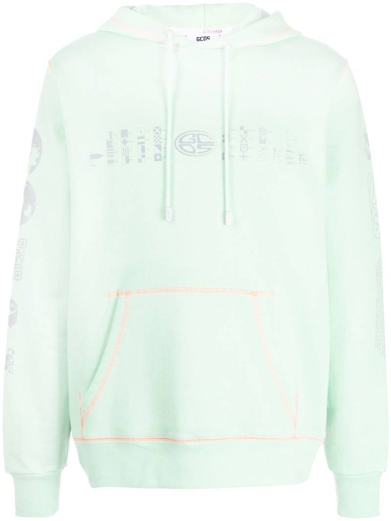 GCDS Universal Flag print hoodie - Green von GCDS