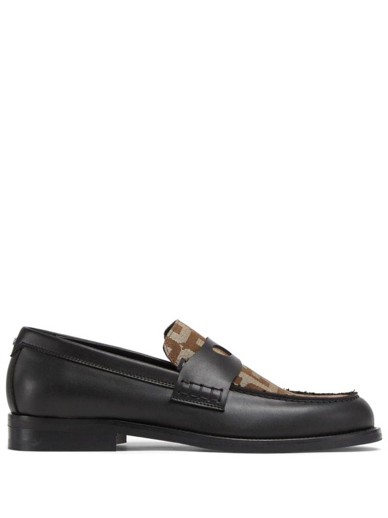 GCDS Wirdo monogram-print loafers - Black von GCDS