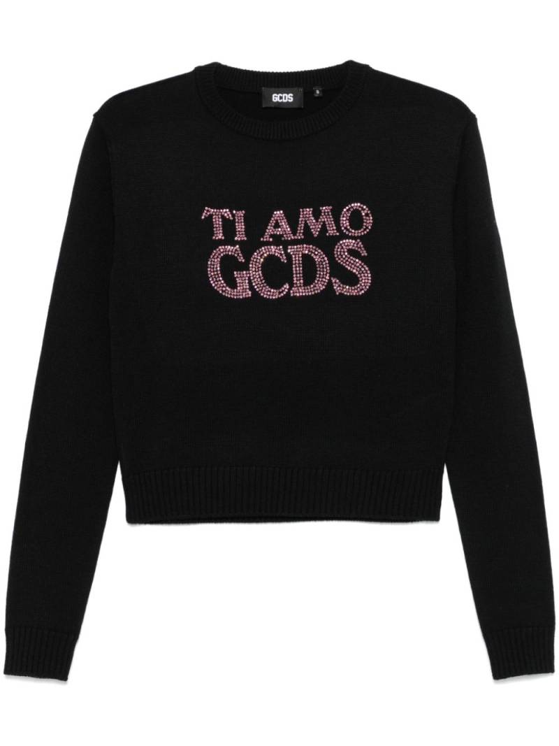 GCDS crystal-embellished sweater - Black von GCDS