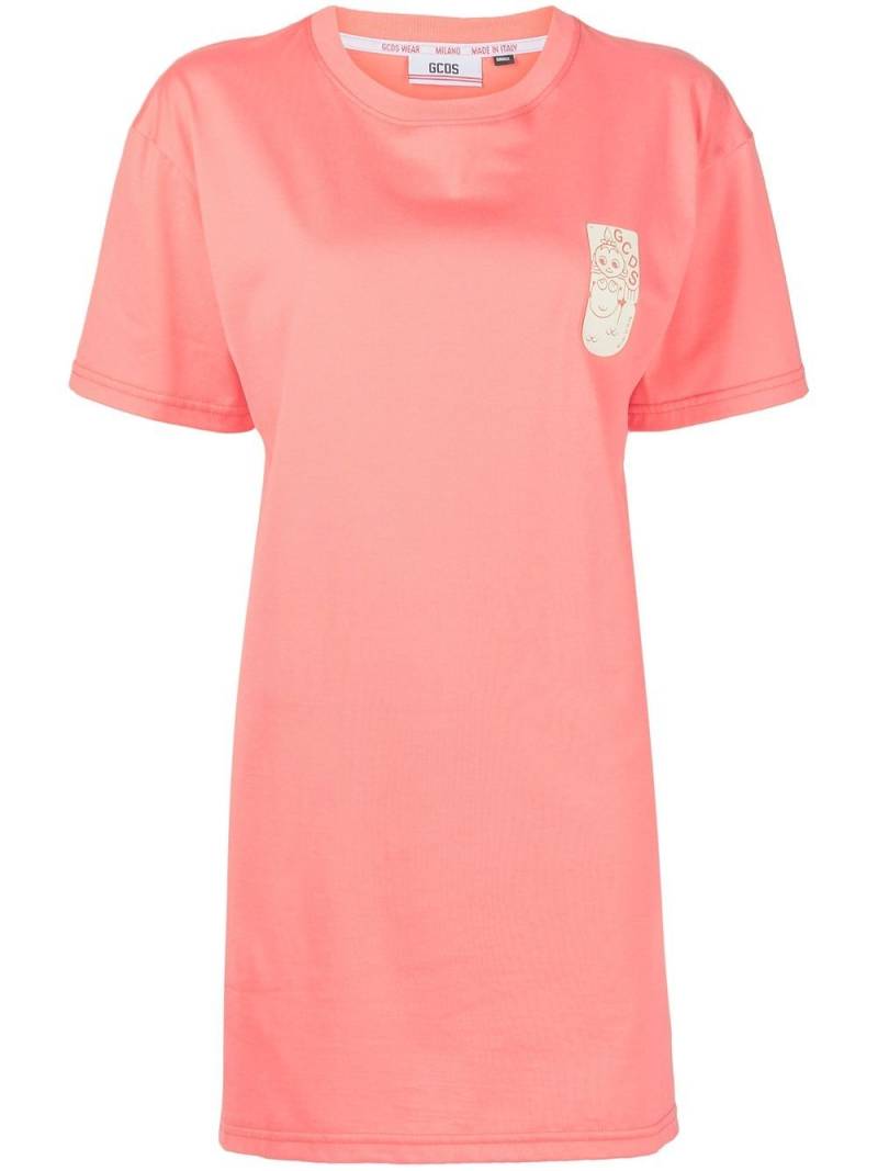 GCDS graphic-print cotton dress - Pink von GCDS