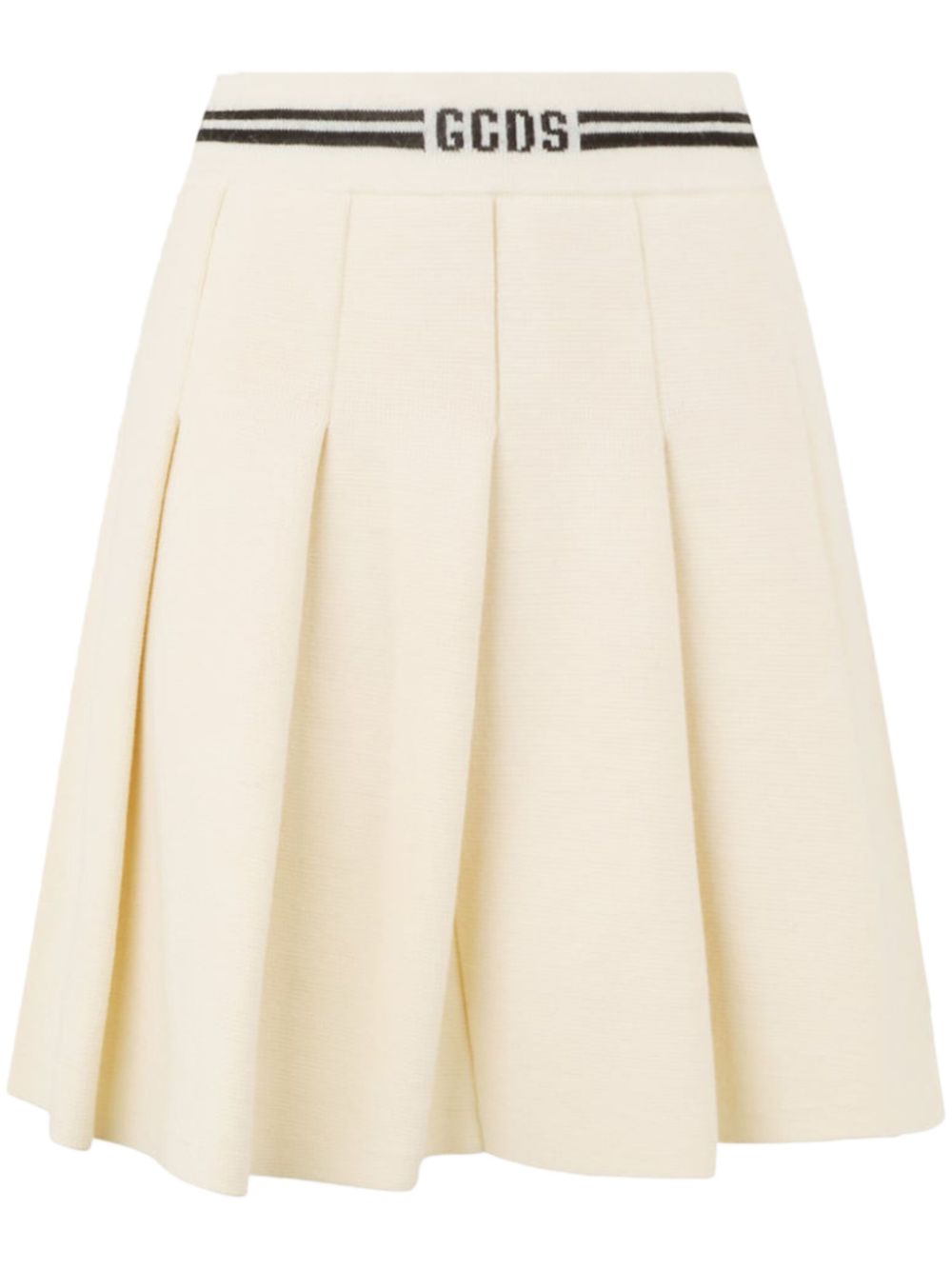 GCDS knitted pleated skirt - Neutrals von GCDS