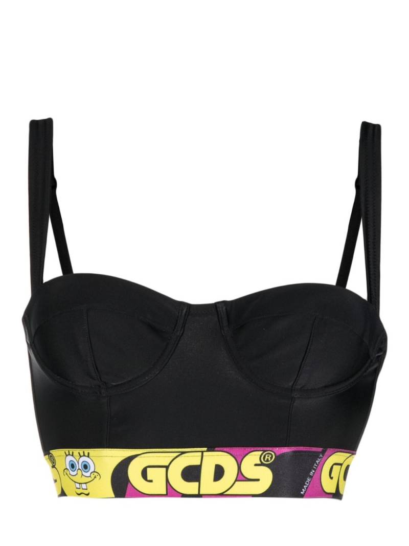 GCDS logo underband cropped top - Black von GCDS