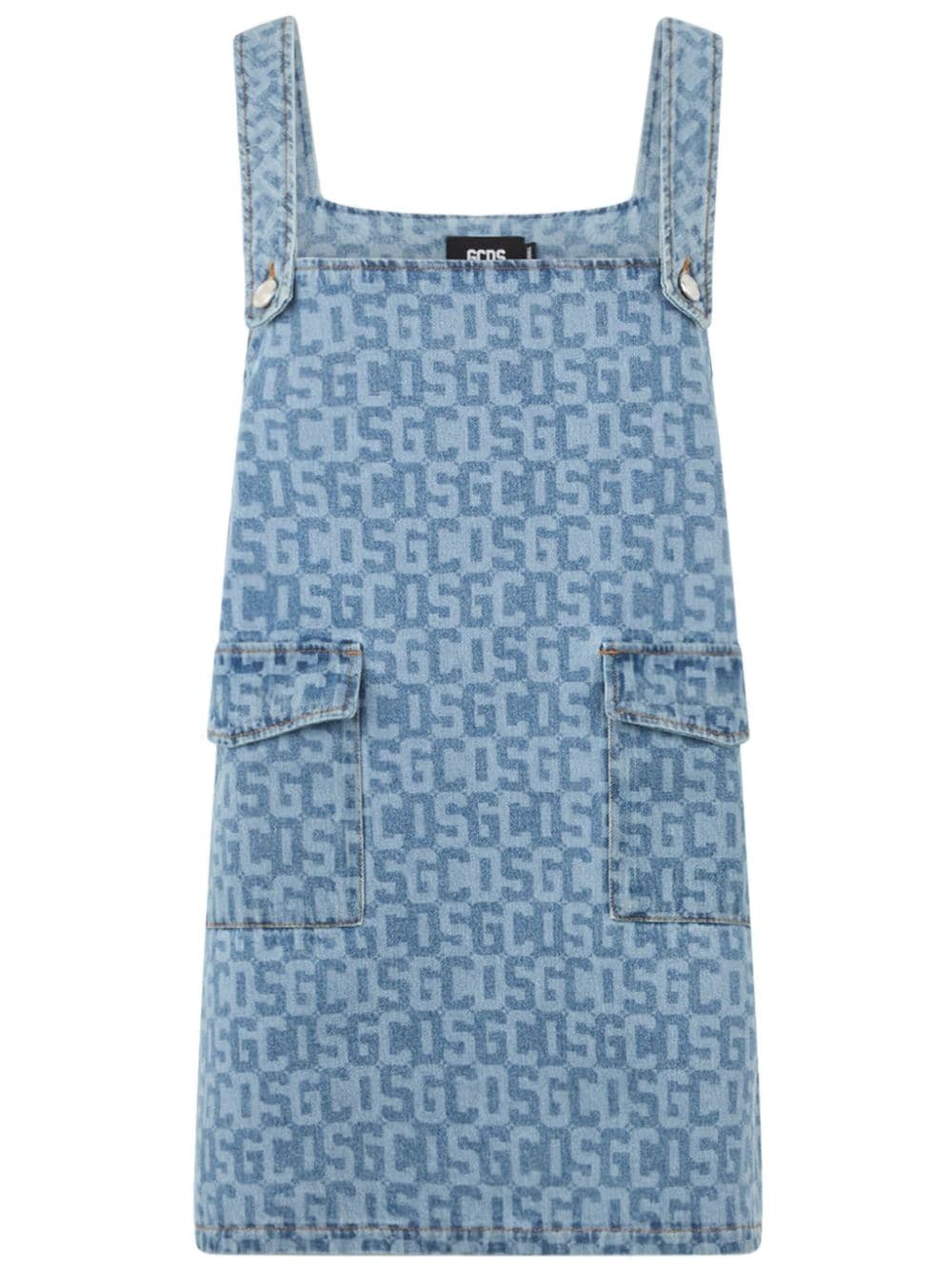 GCDS monogram denim dress - Blue von GCDS