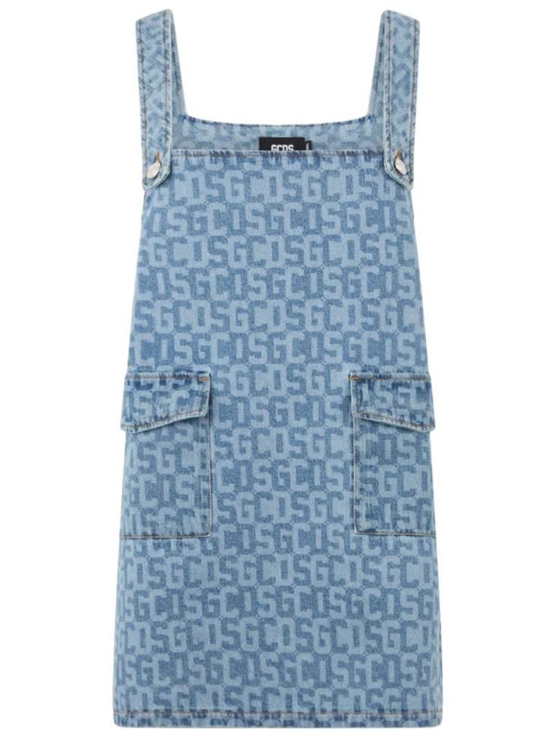 GCDS monogram denim dress - Blue von GCDS