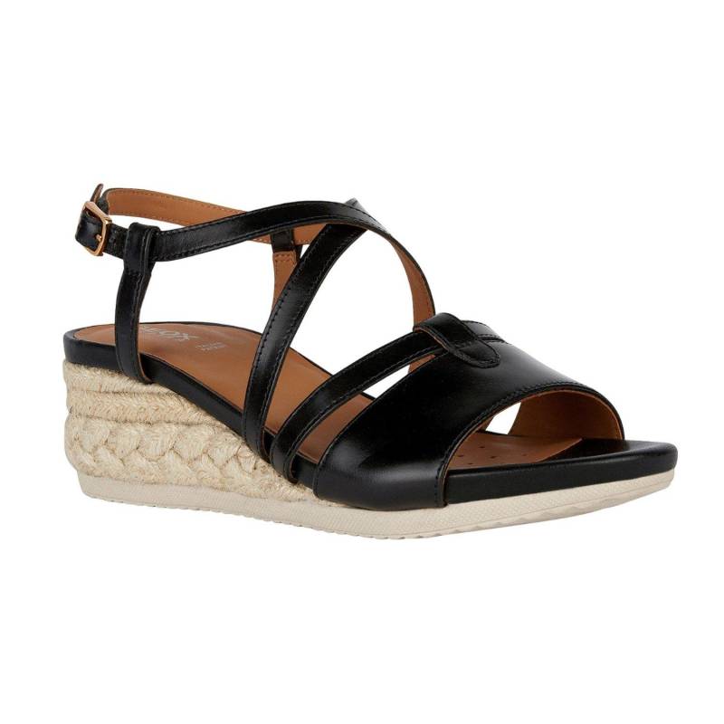 Sandalen D Ischia Corda A, Wildleder Damen Schwarz 39 von GEOX