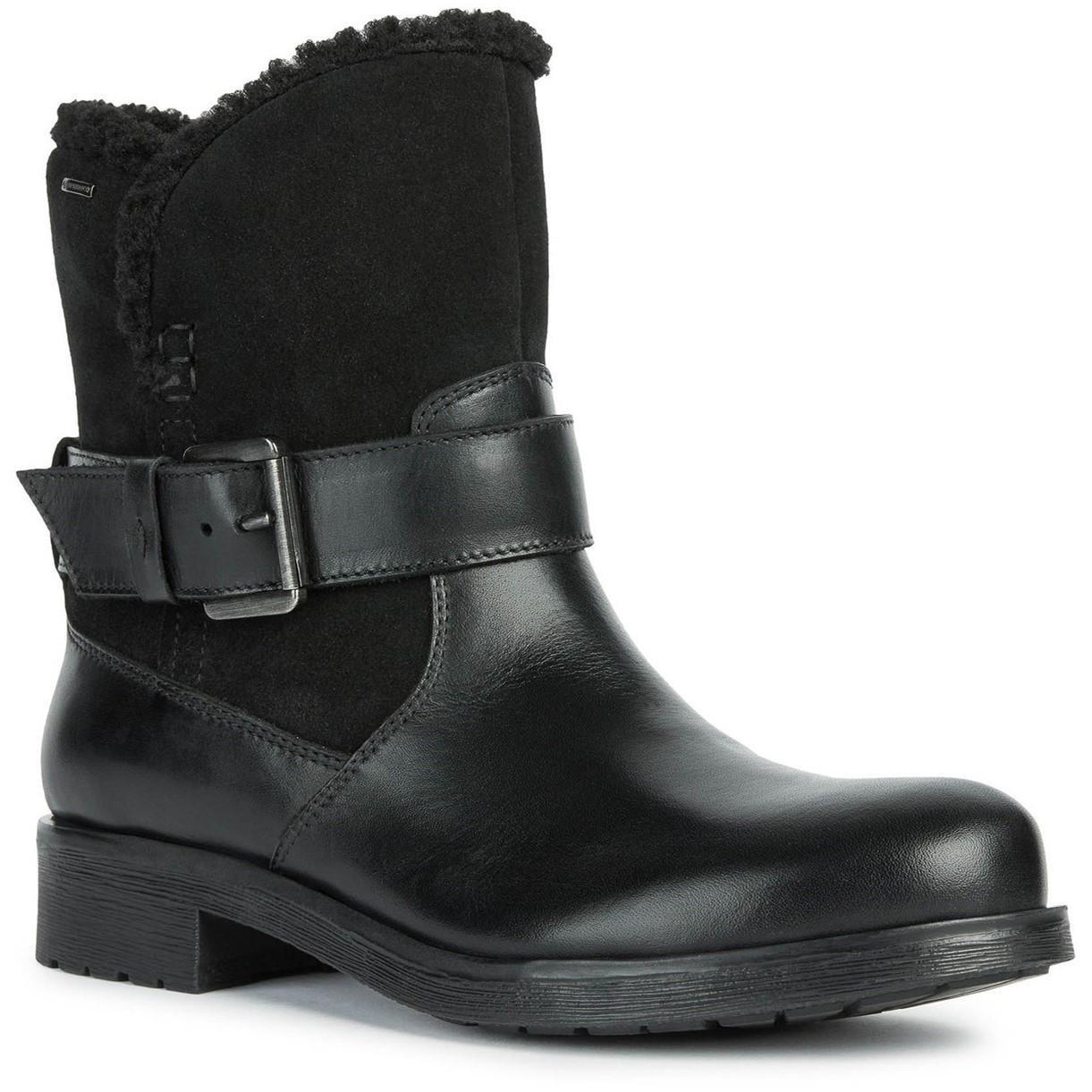 Stiefeletten Rawelle, Nappaleder Damen Schwarz 37 von GEOX