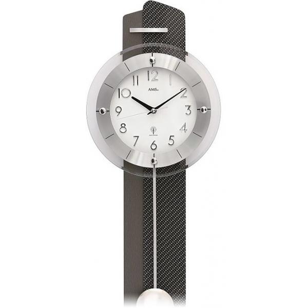 AMS Pendeluhr, Funk Wanduhr, anthrazit mit Carbon Applikation AMS Pendeluhr, Funk Wanduhr, anthrazit mit Carbon Applikation von GERMAN CLOCKS