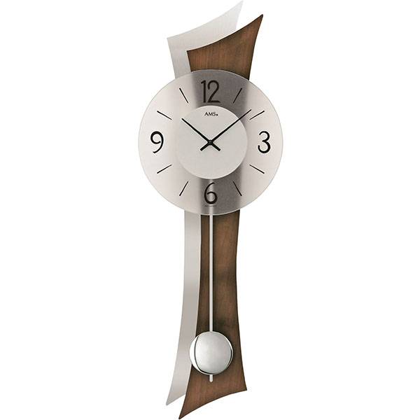 AMS Pendeluhr Quartz Wanduhr, Glas, Rückwand grau-braun AMS Pendeluhr Quartz Wanduhr, Glas, Rückwand grau-braun von GERMAN CLOCKS