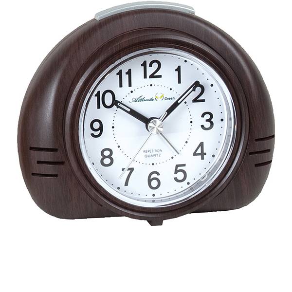 ATLANTA Arboblend Sweep Silent Quartzwecker, dunkelbraun von GERMAN CLOCKS