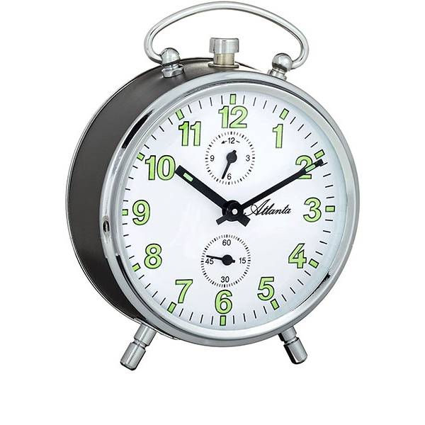 ATLANTA Mechanischer Wecker mit grauem Metallgehäuse ATLANTA Mechanischer Wecker mit grauem Metallgehäuse von GERMAN CLOCKS