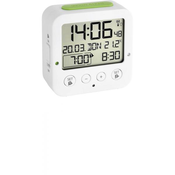 TFA Bingo Nachtlicht, Funkwecker Thermometer + 2 Alarme, weiss von GERMAN CLOCKS